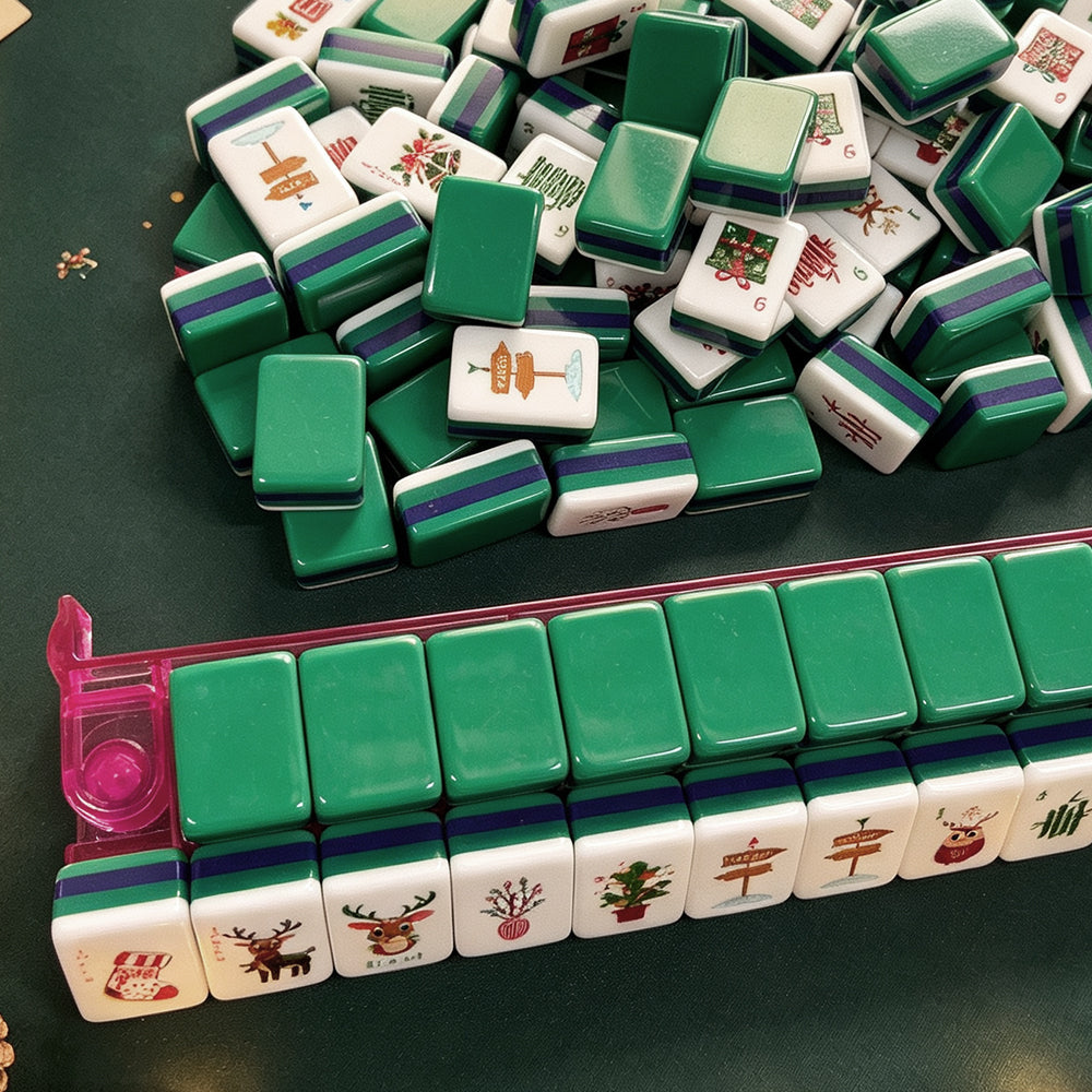 Christmas Mahjong Tile Four-Layer Mahjong Acrylic Mahjong Tiles(31.5*16*23mm)