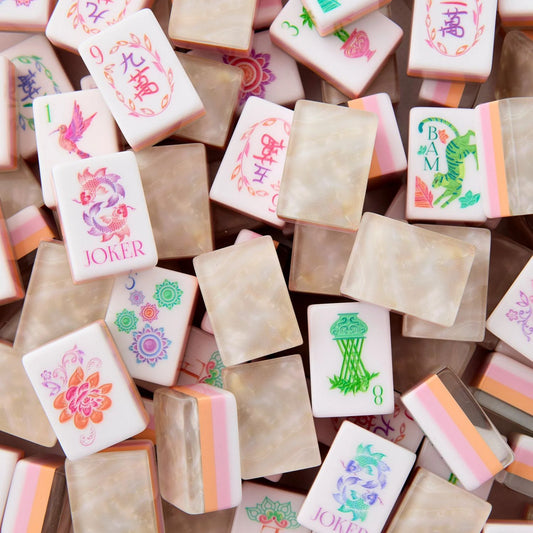 Pearls Mahjong Tile Set Custom Color Four-Layer Mahjong Acrylic Mahjong Tiles