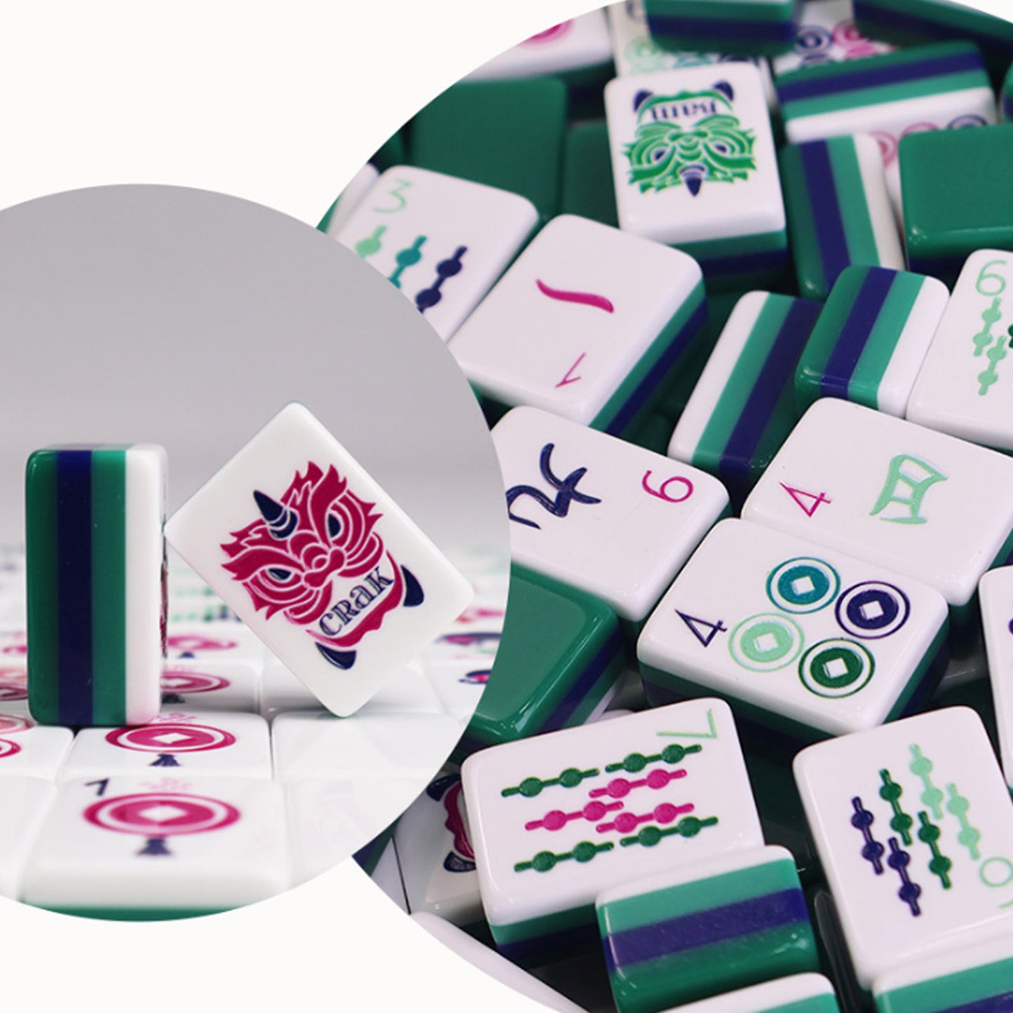 Green Mahjong Tile Four-Layer Mahjong Acrylic Mahjong Tiles