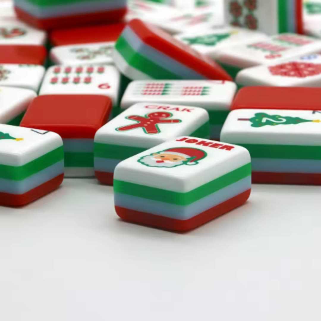 Christmas Mahjong Tile  Four-Layer Mahjong Acrylic Mahjong Tiles