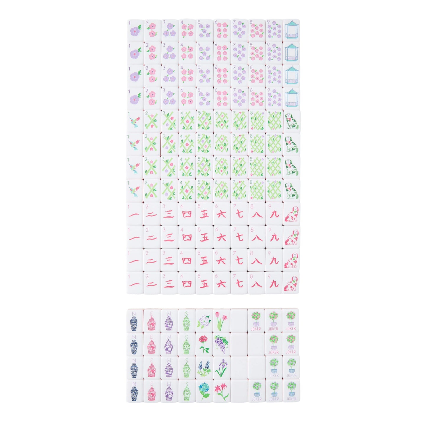 Lavender Mahjong American-style Hand-pulled 166pcs