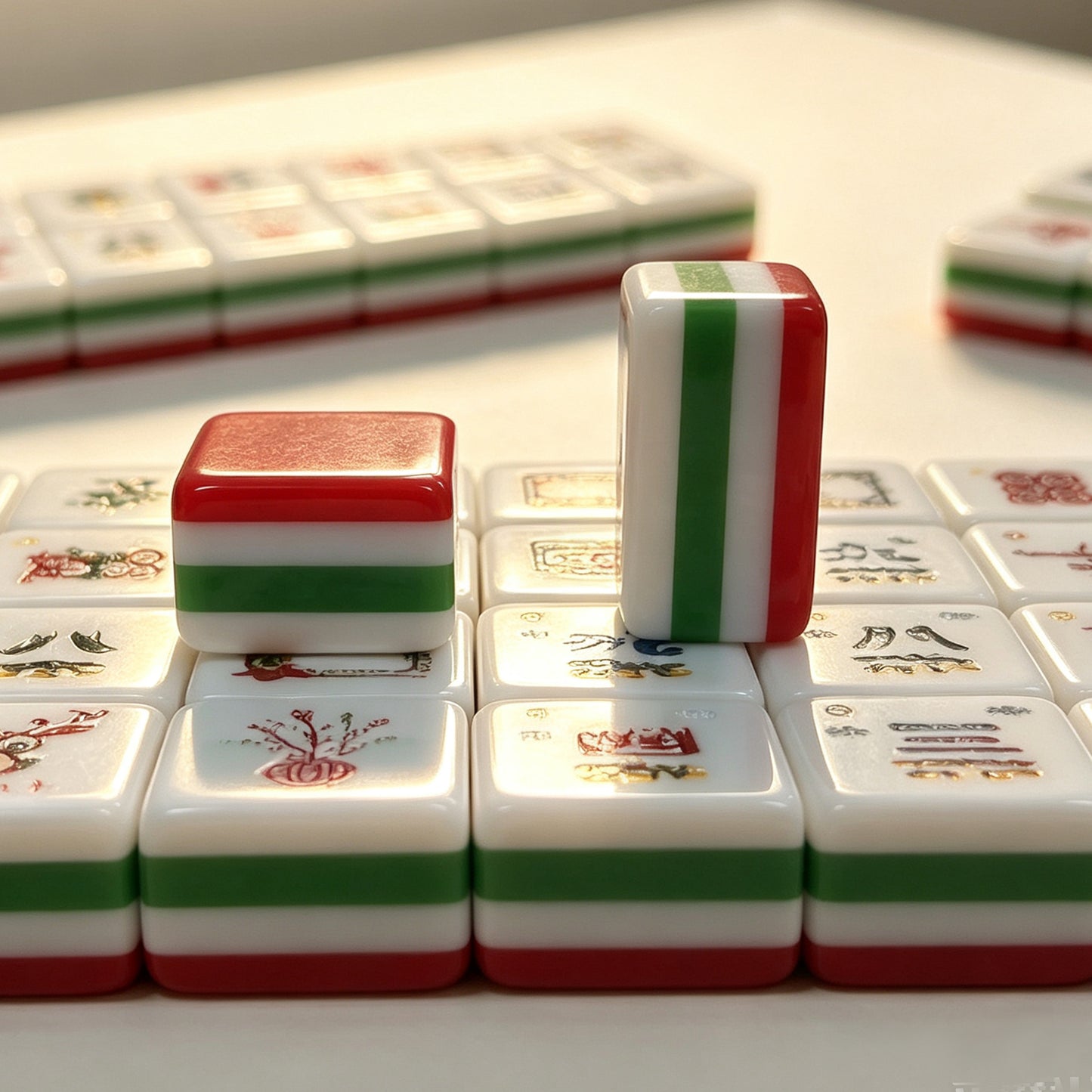 Christmas Mahjong Tile  Four-Layer Mahjong Acrylic Mahjong Tiles(31.5*16*23mm)