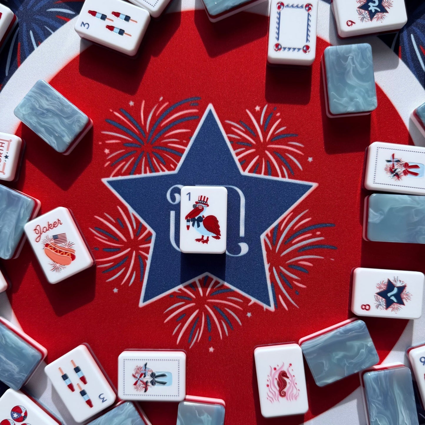 America Firework Mahjong Tiles  (36*25.5*11mm)
