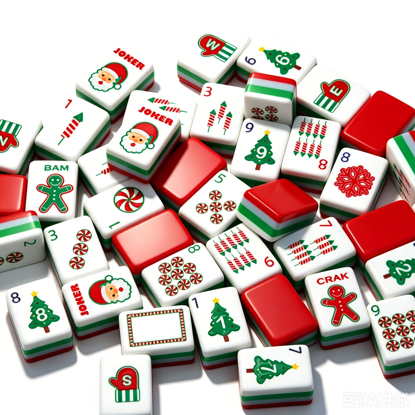 Christmas Mahjong Tile  Four-Layer Mahjong Acrylic Mahjong Tiles