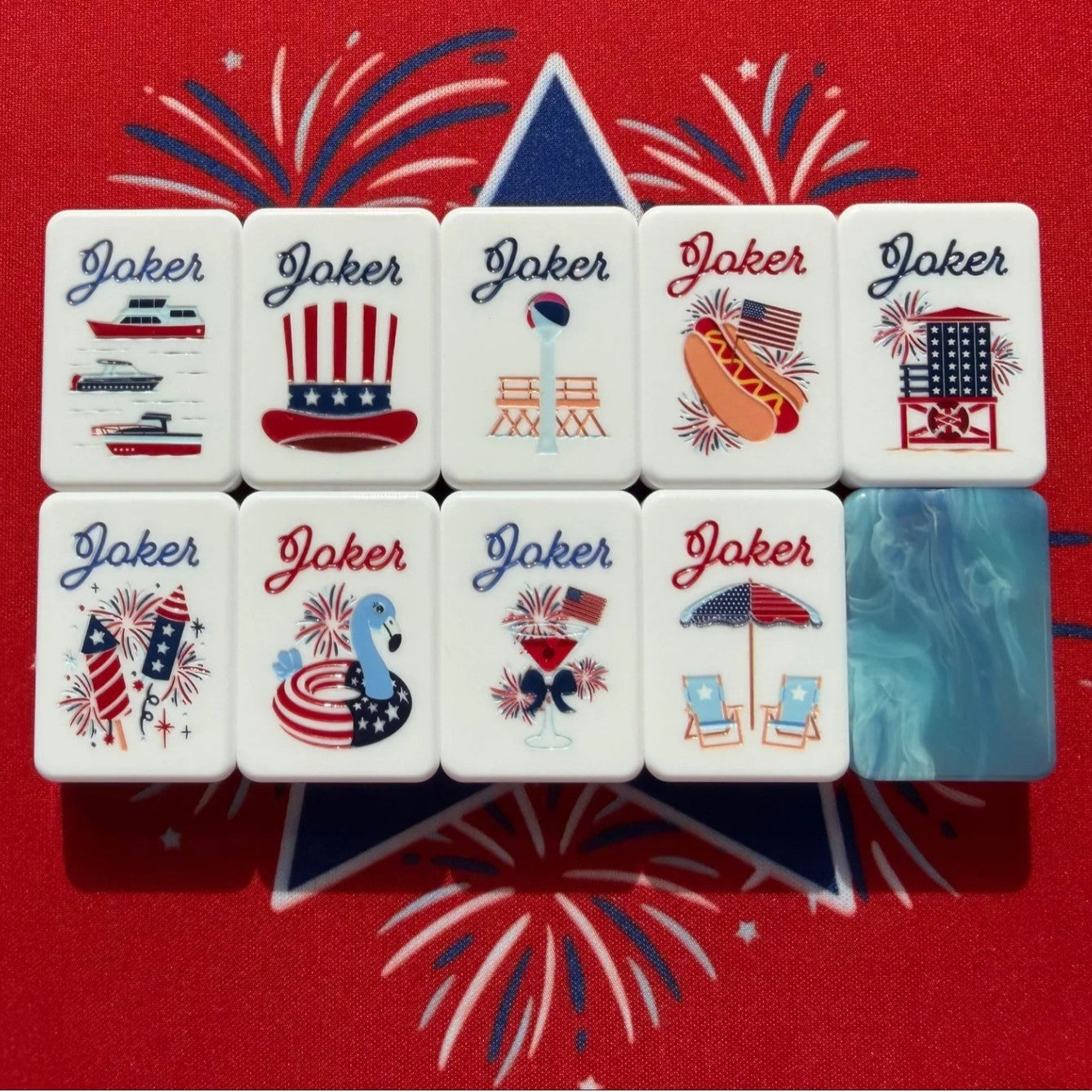 America Firework Mahjong Tiles  (36*25.5*11mm)