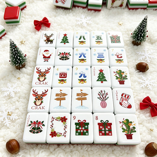 Christmas Mahjong Tile  Four-Layer Mahjong Acrylic Mahjong Tiles(31.5*16*23mm)