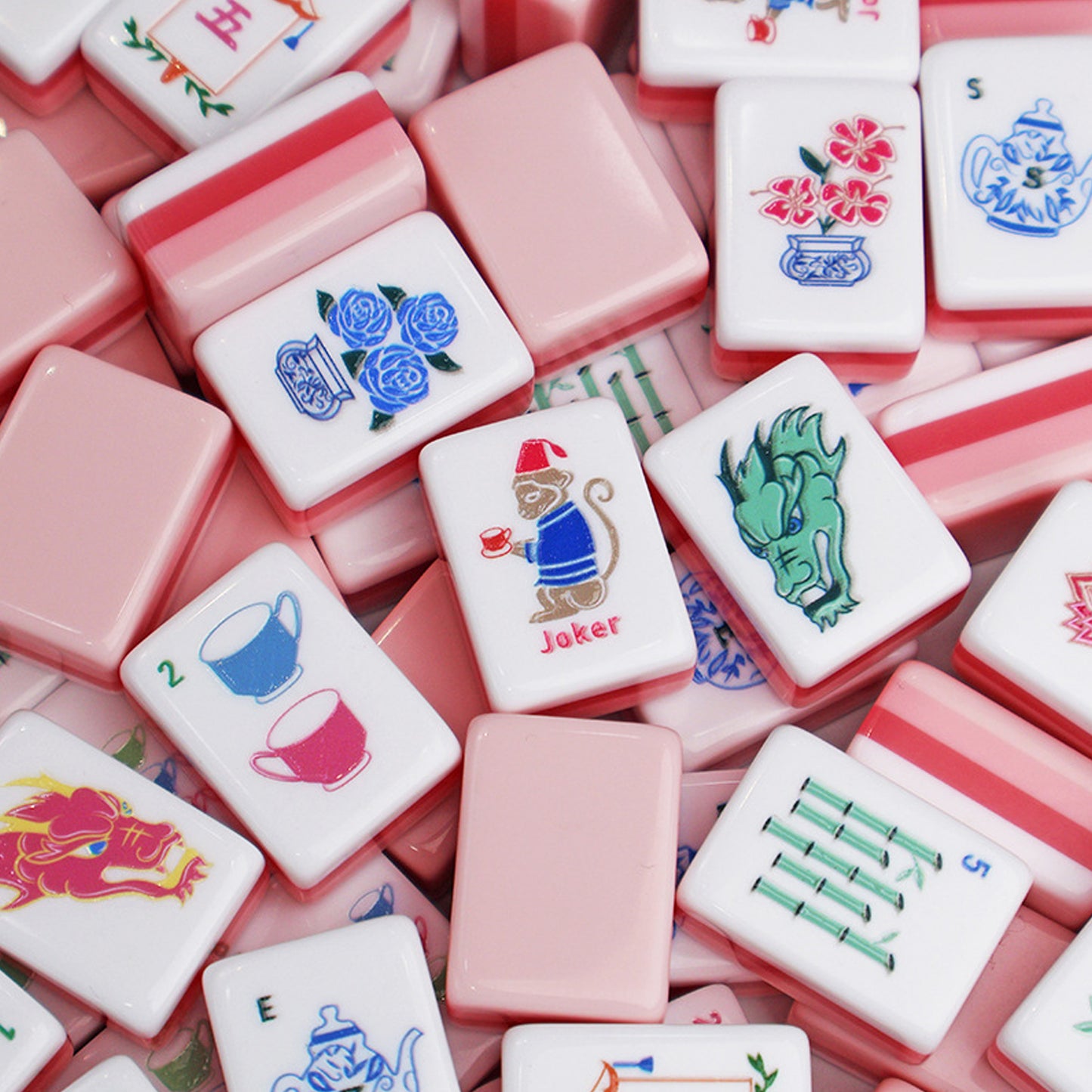 Pink Monkey mahjong tiles mahjong tiles Mahjong Acrylic Mahjong Tiles