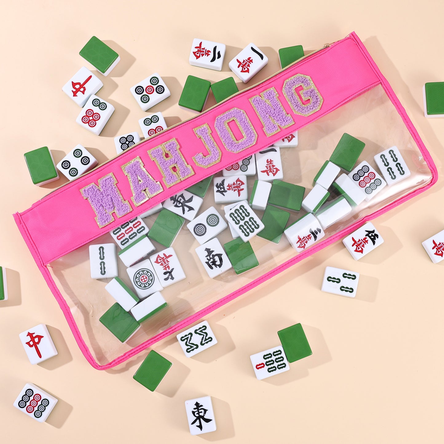 New High Quality PVC Transparent Mahjong Bag Special Waterproof Portable Zipper Bag