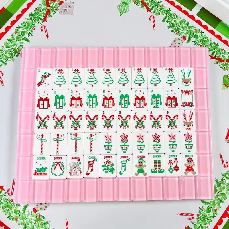 Pink Christmas Mahjong Tiles  (36*25*11mm)