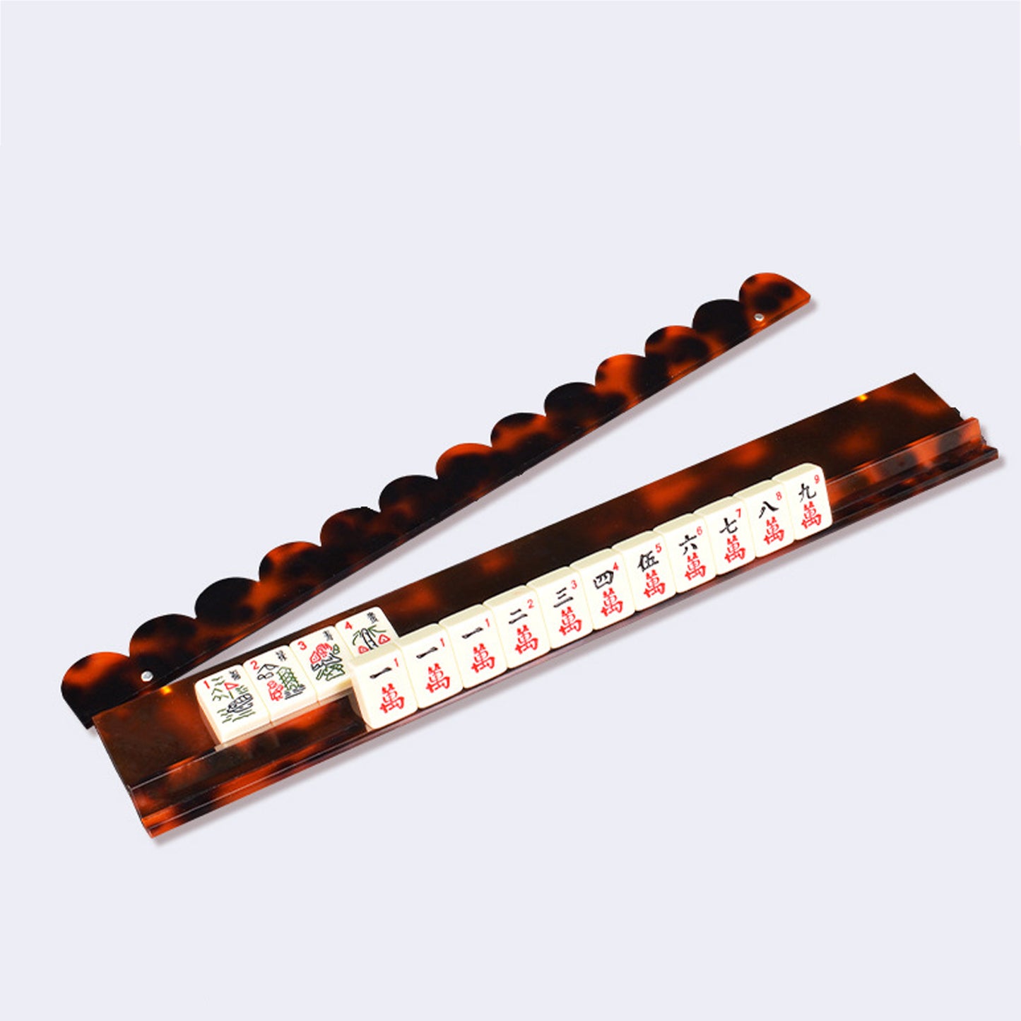 Set Of 4 Luxury Mahjong Rack Tortoise American Scalloped Mahjong Rack