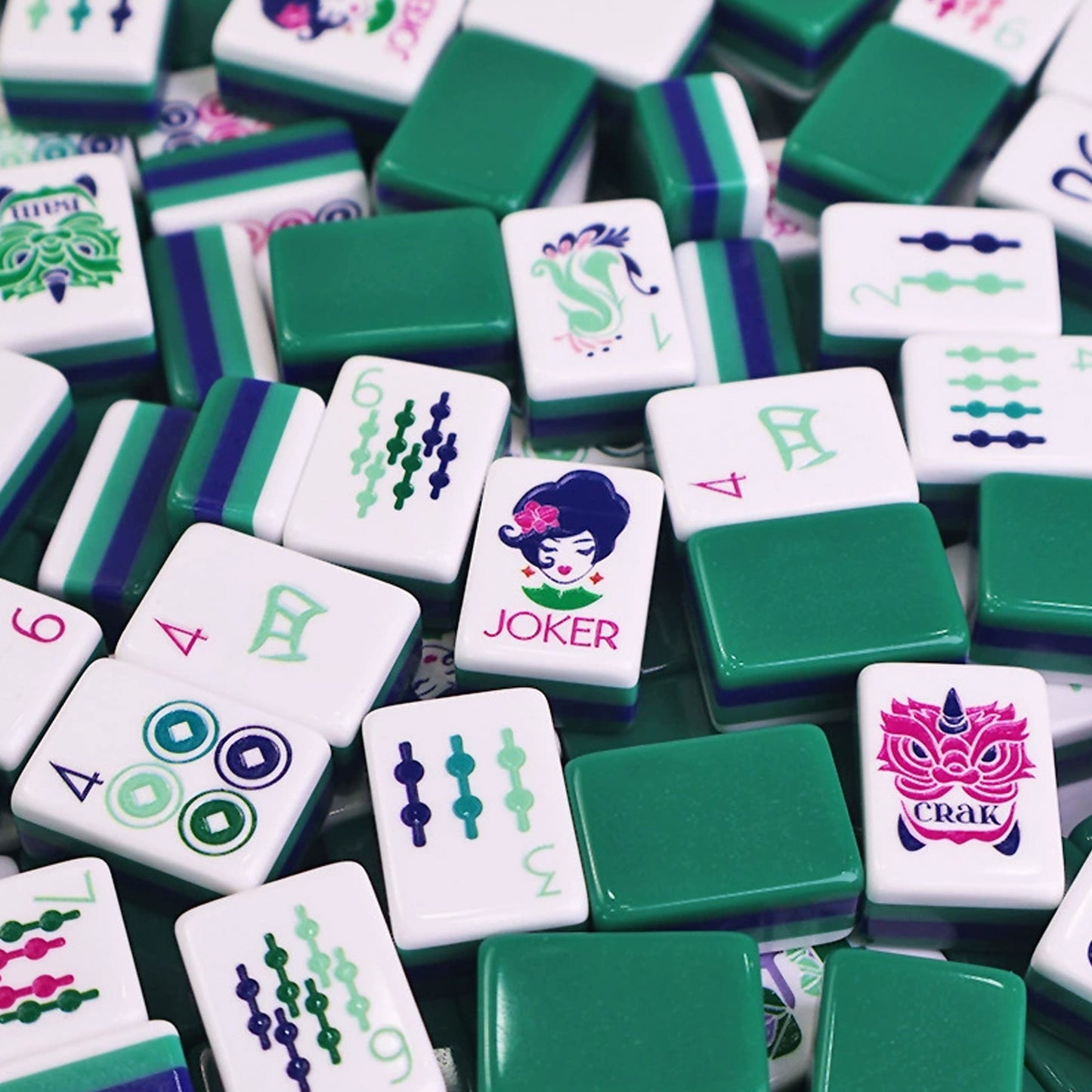 Green Mahjong Tile  Four-Layer Mahjong Acrylic Mahjong Tiles