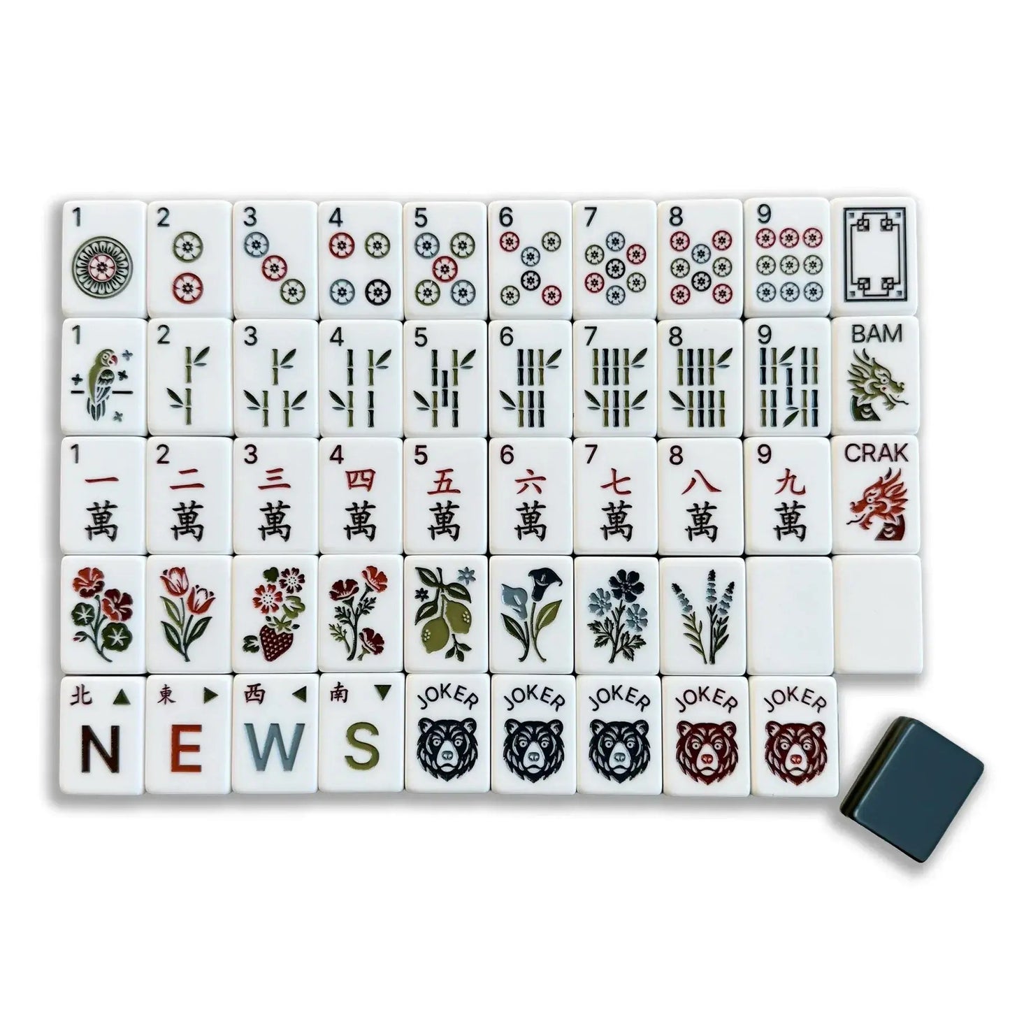 Black Bear Mahjong Tiles  (31.5*23*16mm)