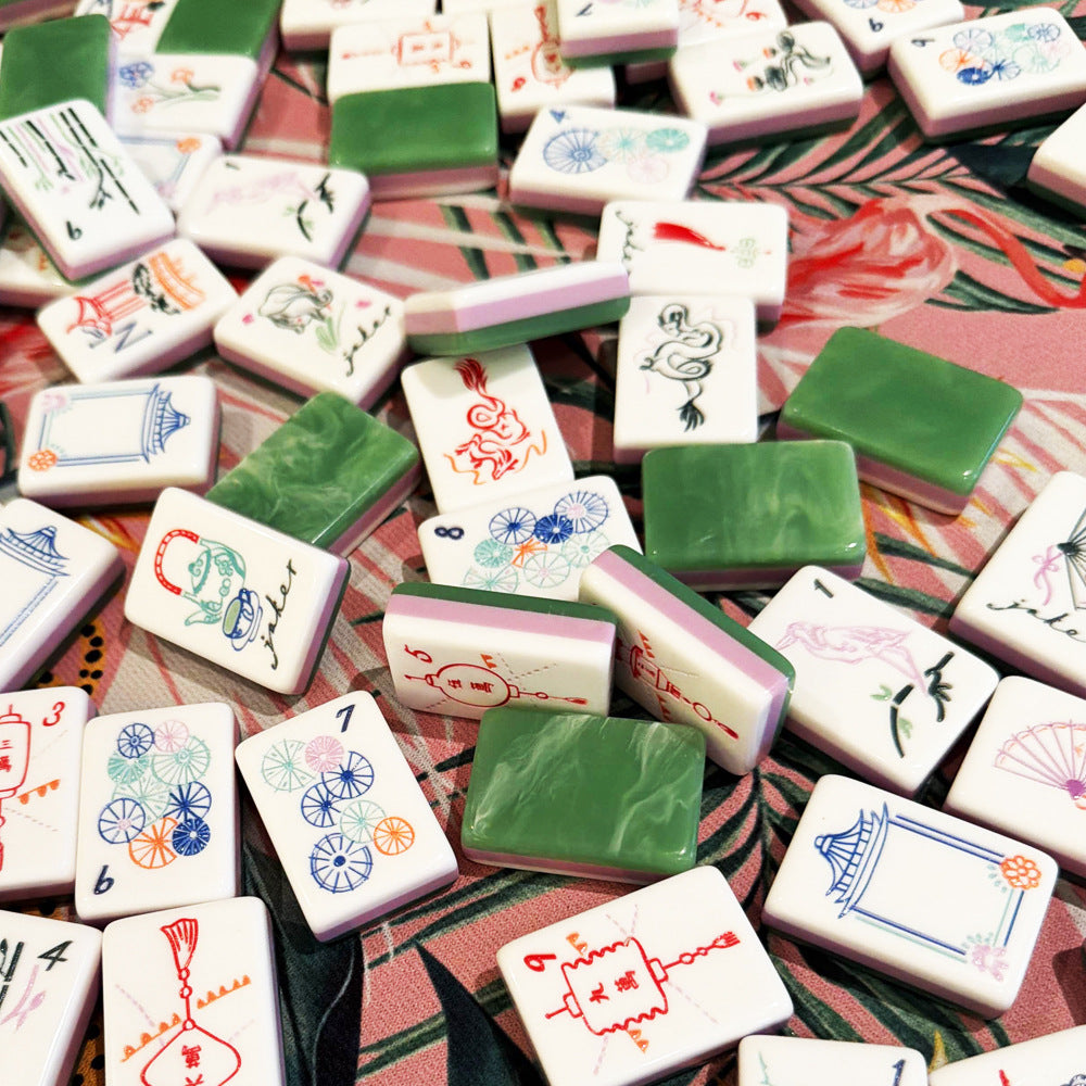 Green Marble Mahjong Tiles  (31.5*25*11mm)