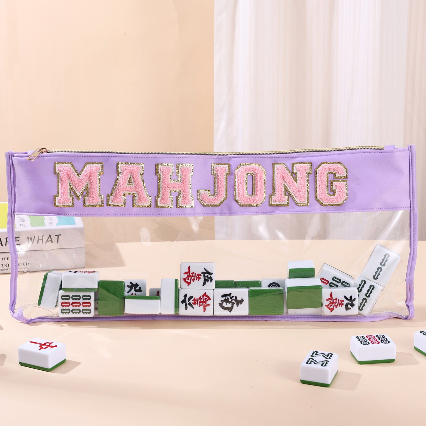 New High Quality PVC Transparent Mahjong Bag Special Waterproof Portable Zipper Bag