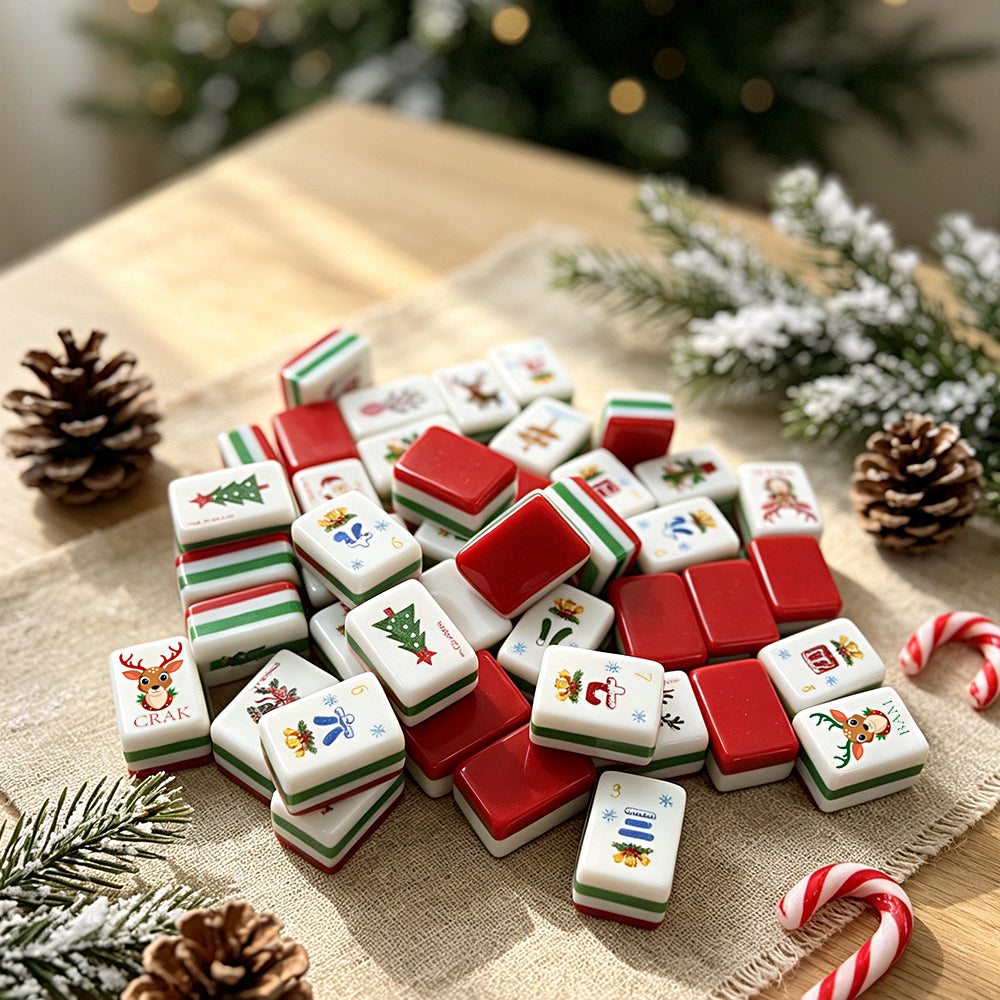 Christmas Mahjong Tile  Four-Layer Mahjong Acrylic Mahjong Tiles(31.5*16*23mm)