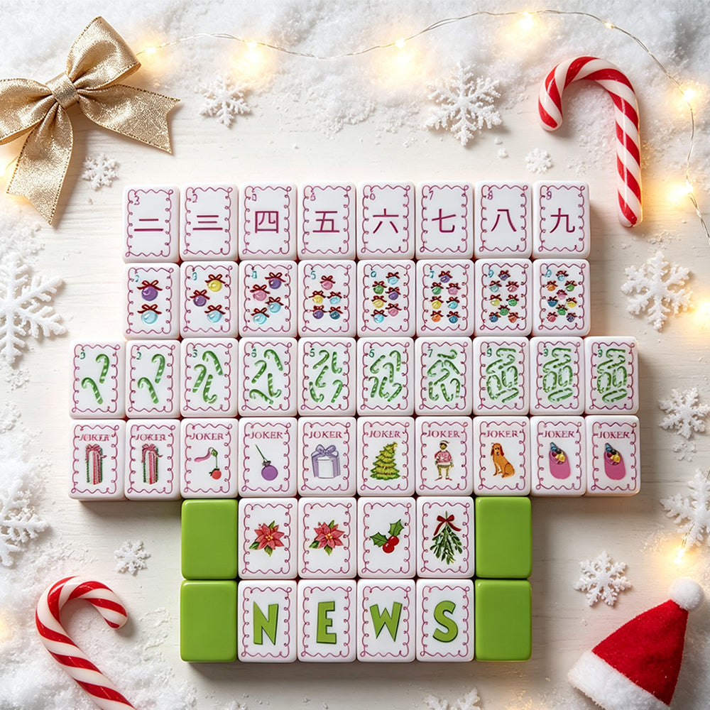 Green Christmas Mahjong Tiles  (36mm×25mm×15mm)