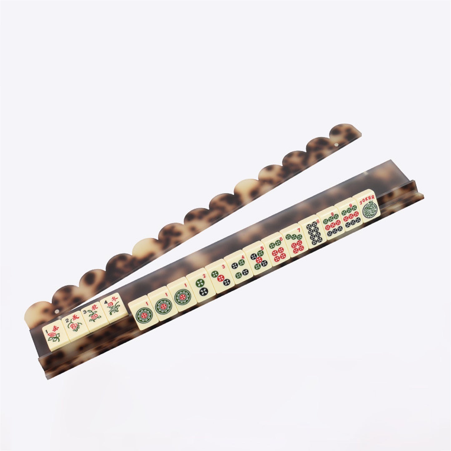 Set Of 4 Luxury Mahjong Rack Tortoise American Scalloped Mahjong Rack