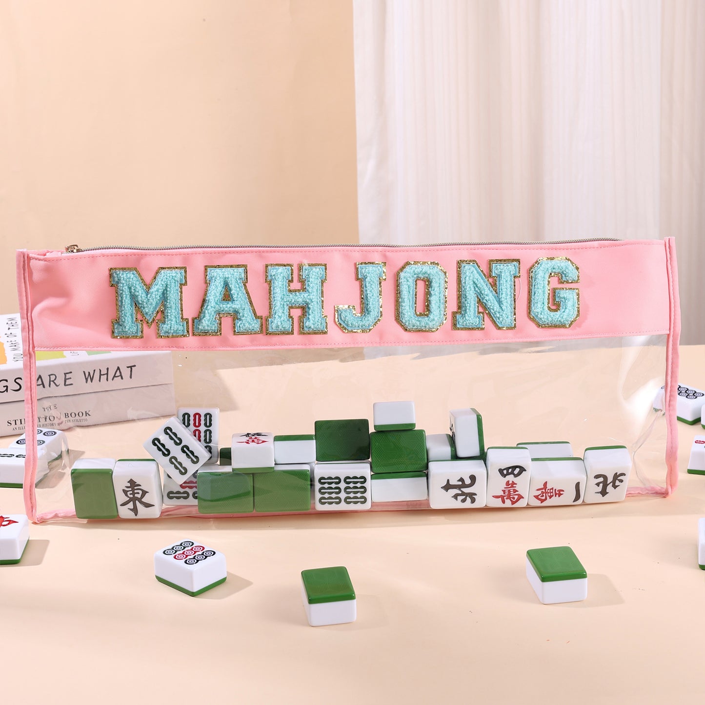 New High Quality PVC Transparent Mahjong Bag Special Waterproof Portable Zipper Bag