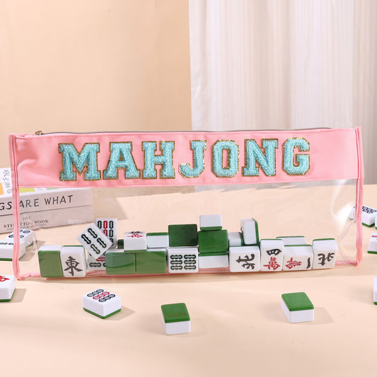New High Quality PVC Transparent Mahjong Bag Special Waterproof Portable Zipper Bag
