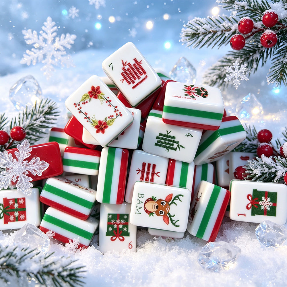 Holly Jolly Christmas Mahjong Tiles