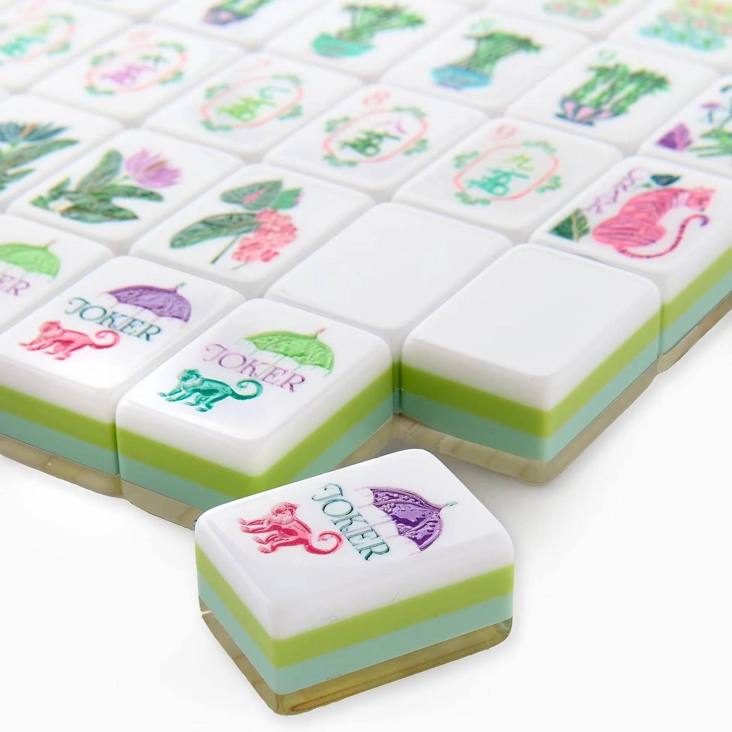 Tropical plants Mahjong Tile  Four-Layer Mahjong Acrylic