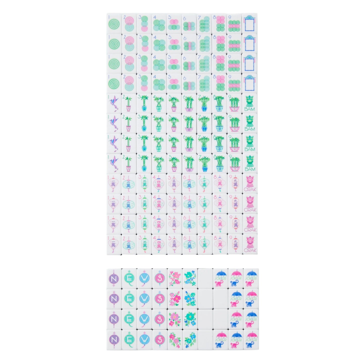 Mahjong Tile Set Custom Color Four-Layer Mahjong Acrylic Mahjong Tiles