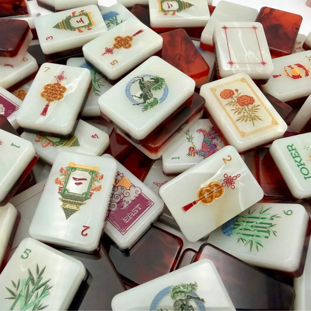 America Red Wealth Mahjong Tiles  (36*25*11mm)