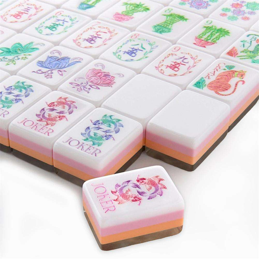 Pearls Mahjong Tile Set Custom Color Four-Layer Mahjong Acrylic Mahjong Tiles