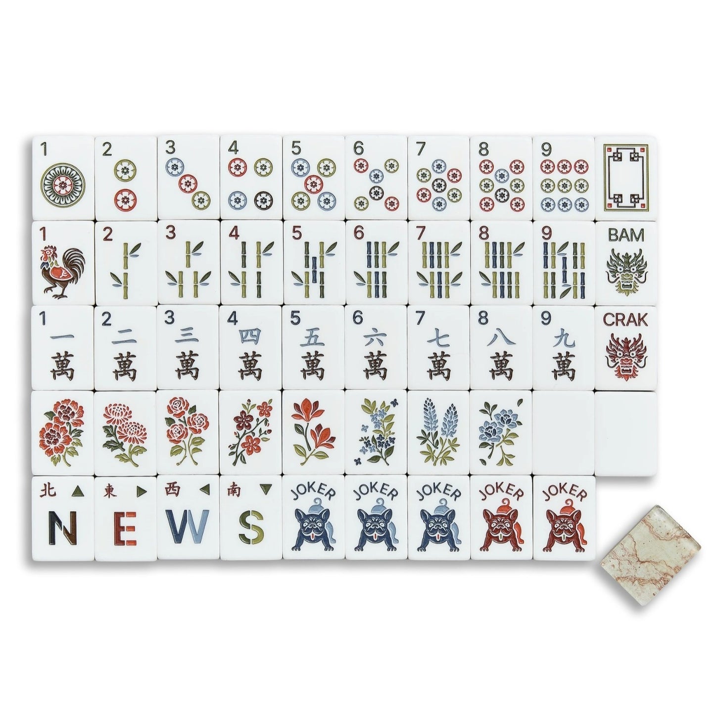 Marble Mahjong Tiles  (31.5*23*13mm)