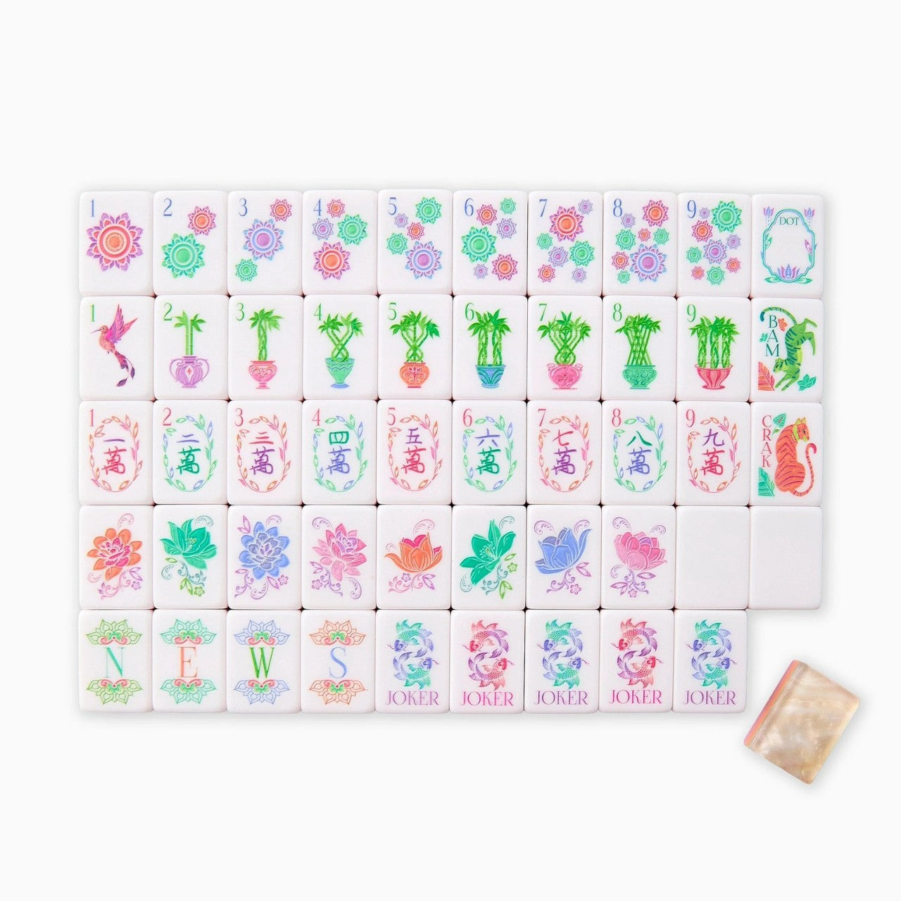 Pearls Mahjong Tile Set Custom Color Four-Layer Mahjong Acrylic Mahjong Tiles