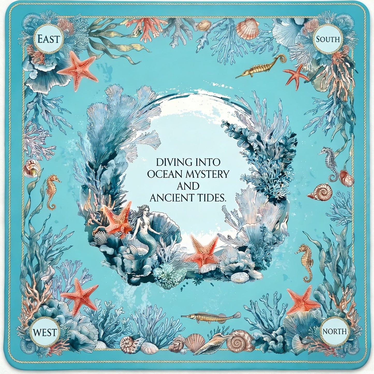 Ocean blue Mahjong mat