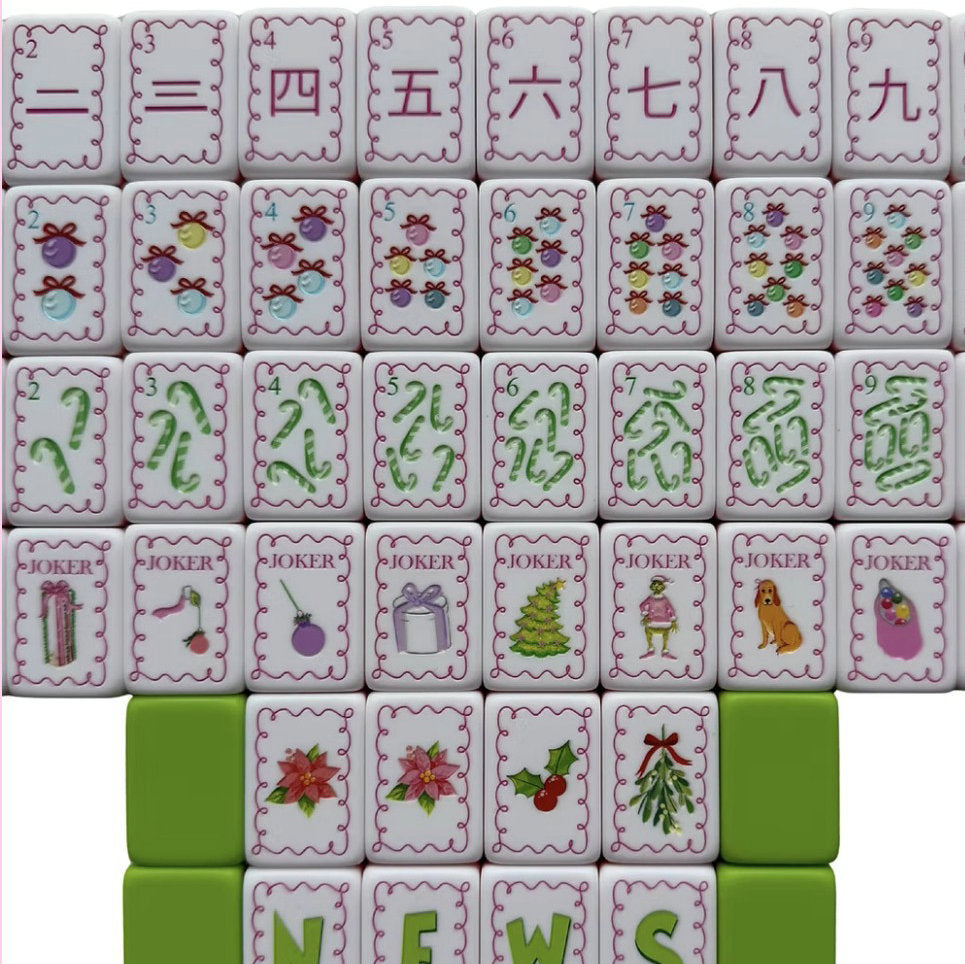 Green Christmas Mahjong Tiles  (36mm×25mm×15mm)
