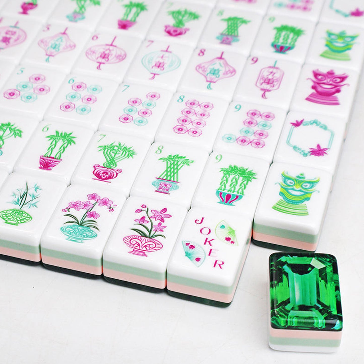 Green  mahjong tiles mahjong tiles Mahjong Acrylic Oh my Mahjong Tiles