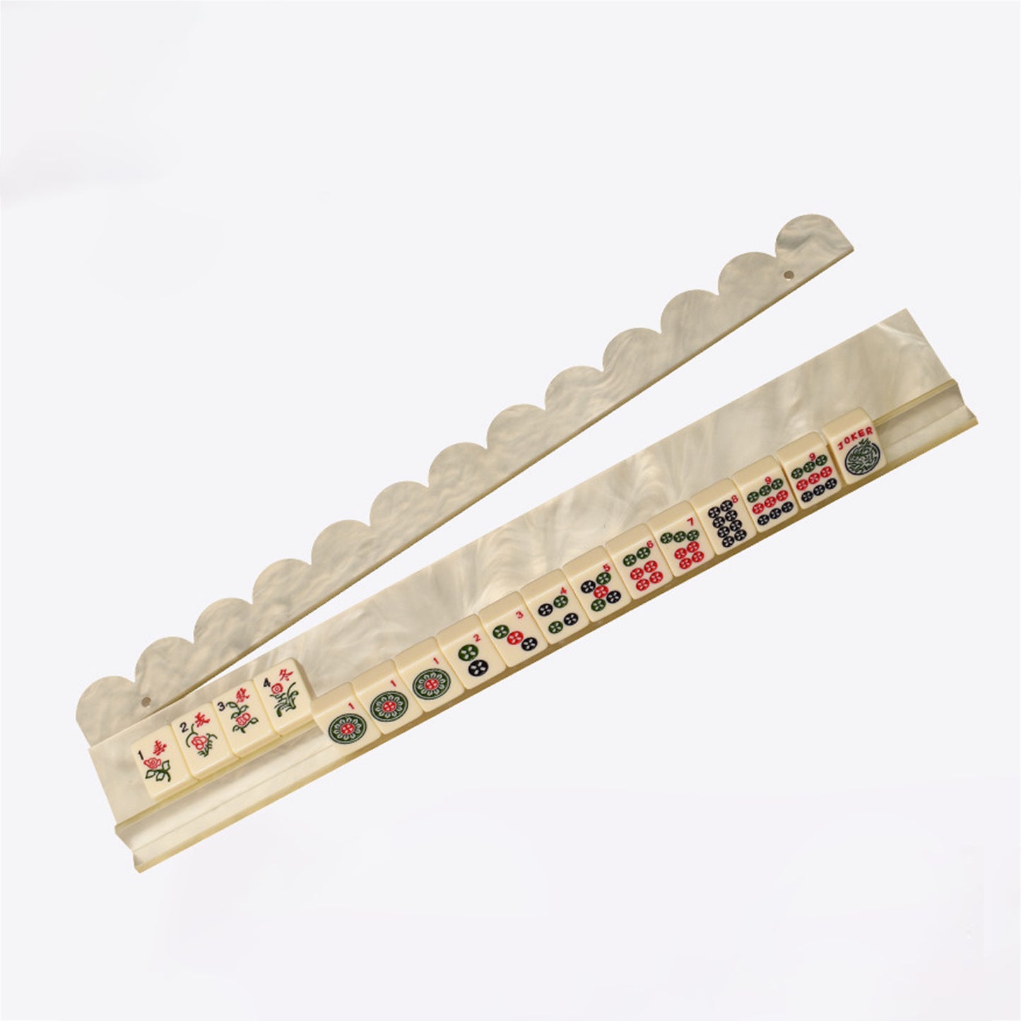 Set Of 4 Luxury Mahjong Rack Tortoise American Scalloped Mahjong Rack