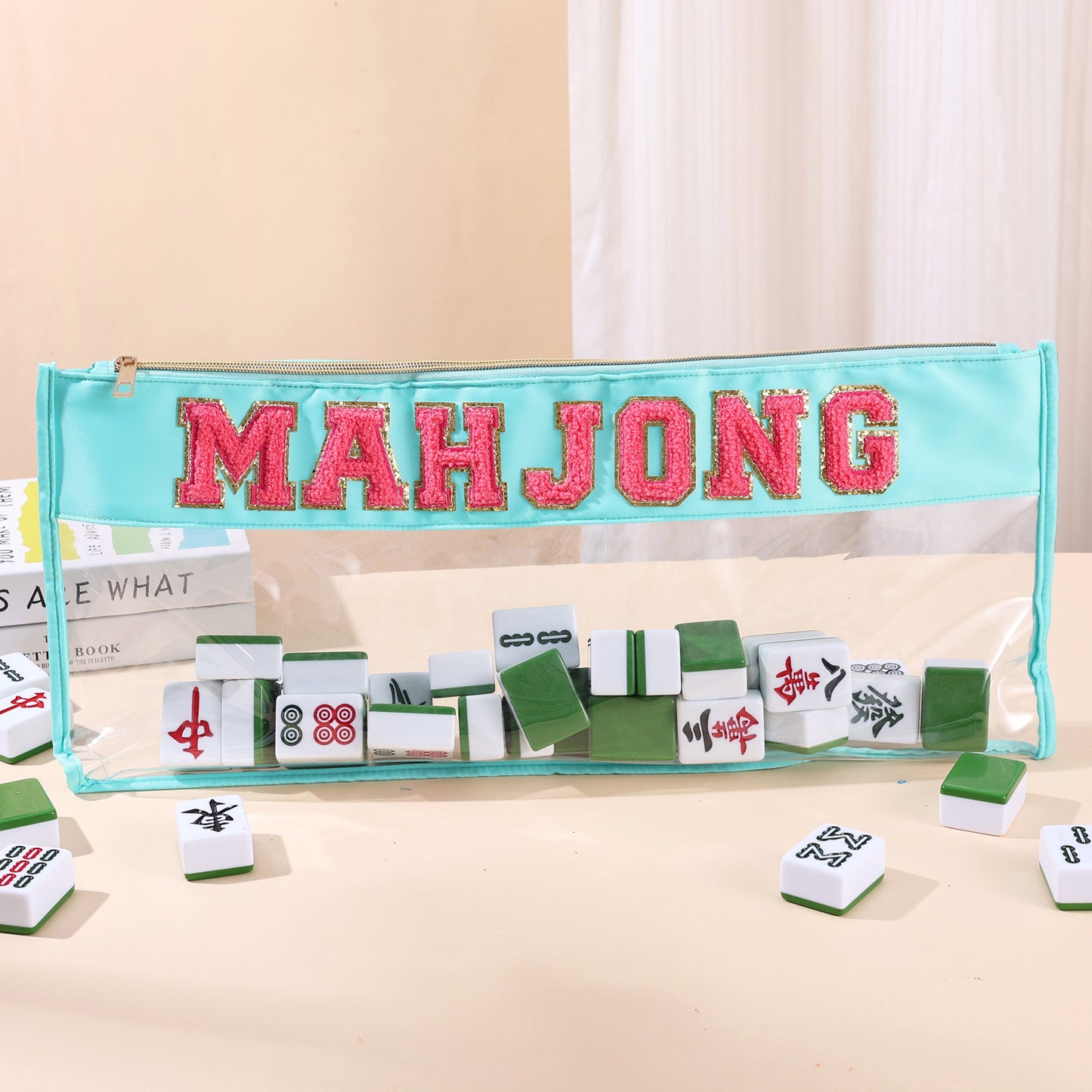 New High Quality PVC Transparent Mahjong Bag Special Waterproof Portable Zipper Bag
