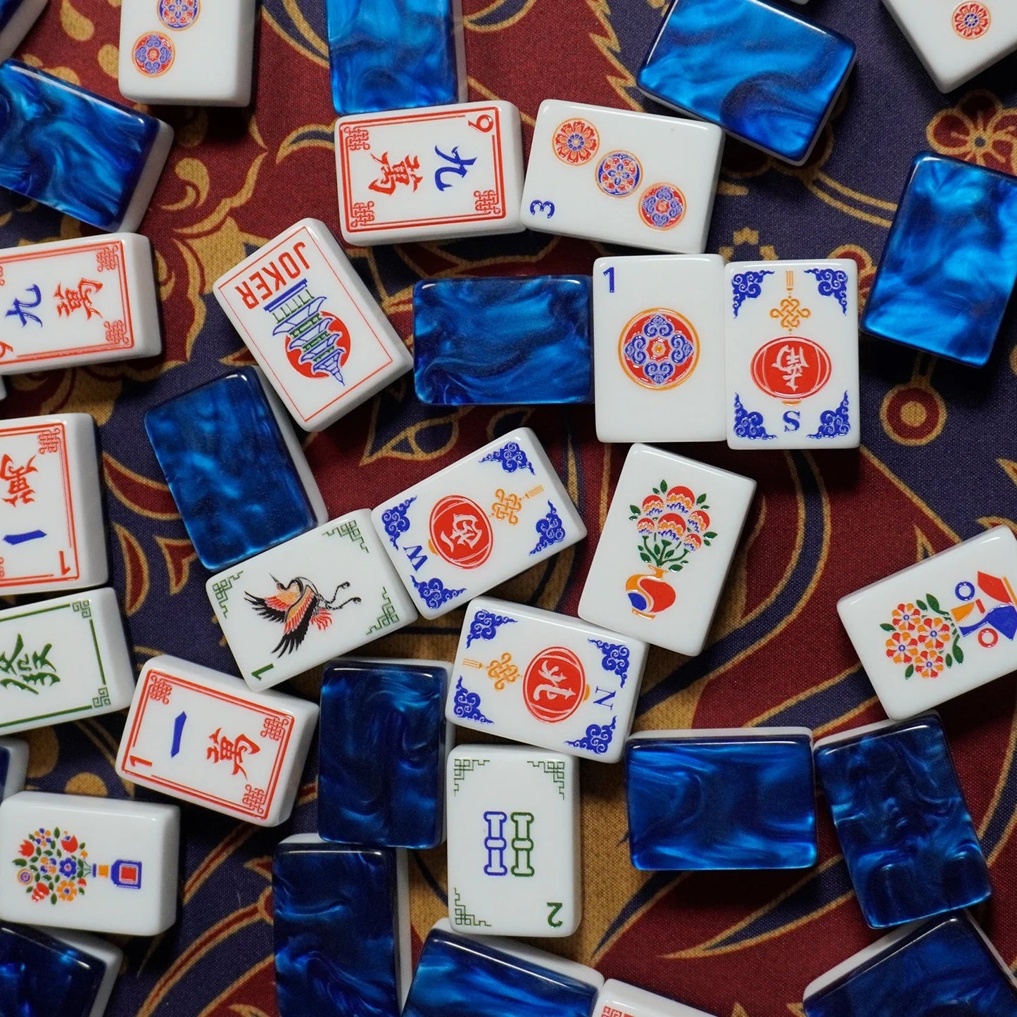 Blue Diamond Mahjong Tiles  (32X23X15mm)