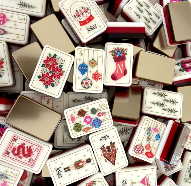 Gold  Christmas Mahjong Tiles  (38*25*15mm)