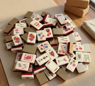 Gold  Christmas Mahjong Tiles  (38*25*15mm)