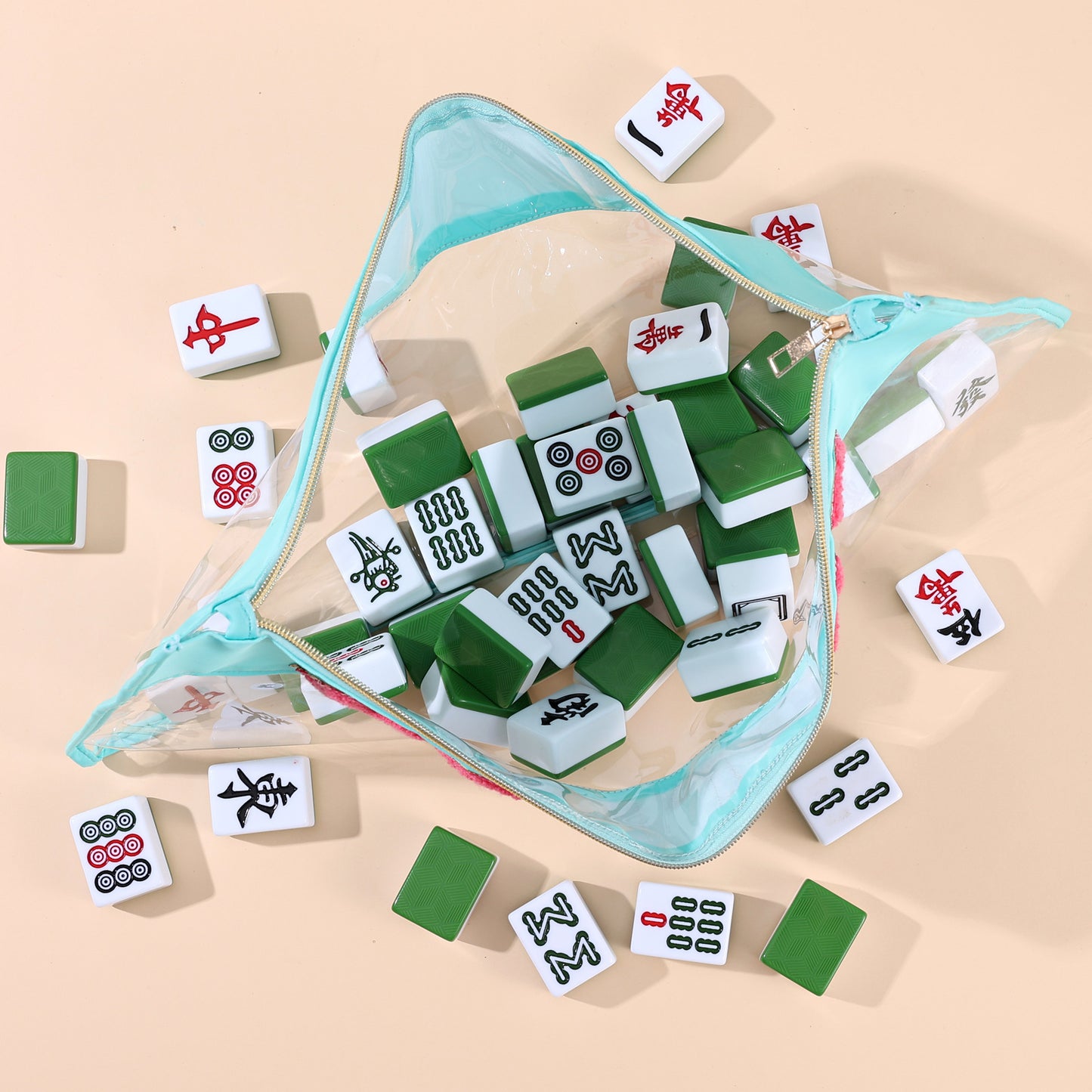 New High Quality PVC Transparent Mahjong Bag Special Waterproof Portable Zipper Bag