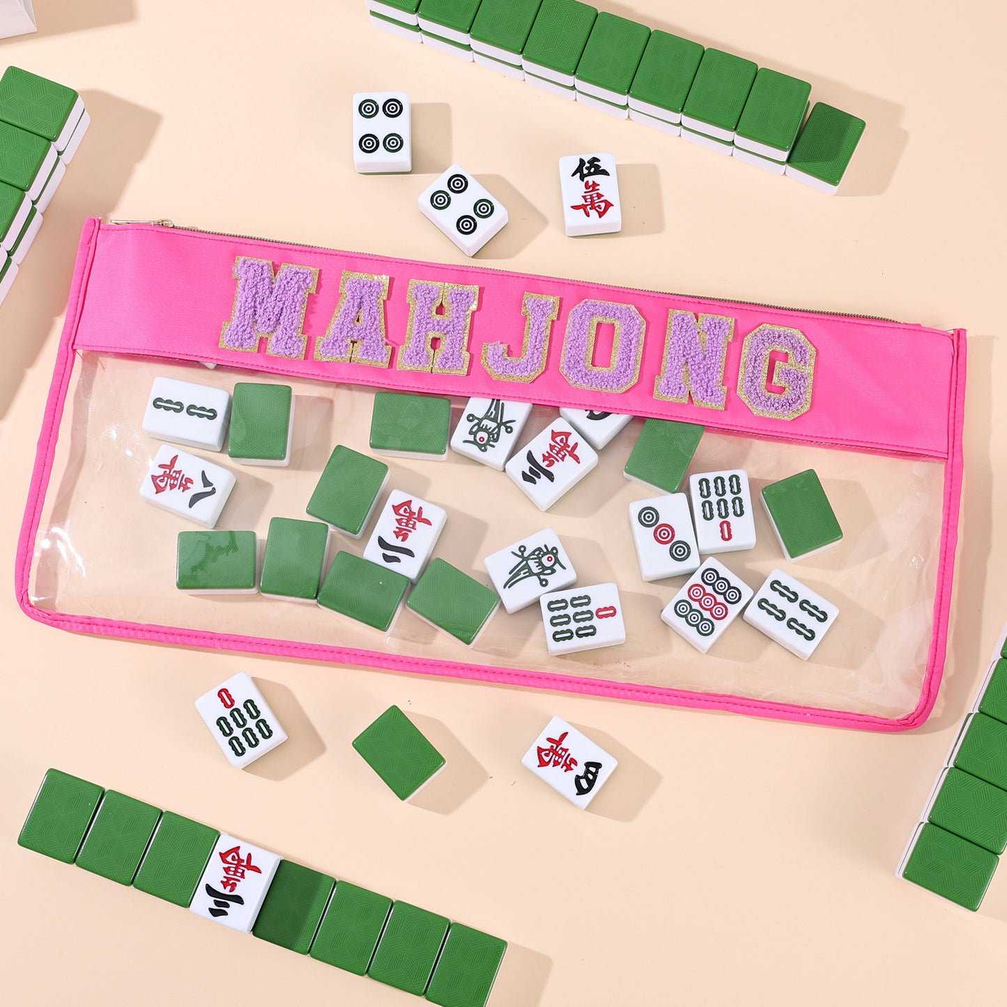 New High Quality PVC Transparent Mahjong Bag Special Waterproof Portable Zipper Bag