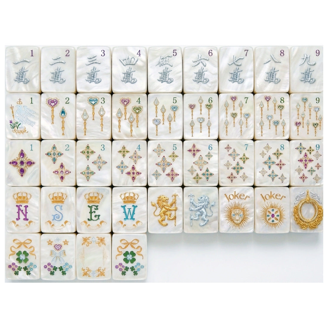 Pearls Mahjong Tile  Four-Layer Mahjong Acrylic Mahjong Tiles