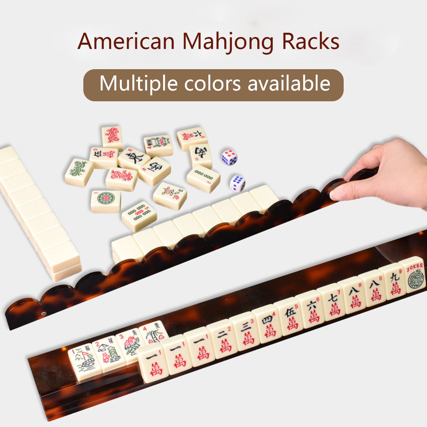 Set Of 4 Luxury Mahjong Rack Tortoise American Scalloped Mahjong Rack